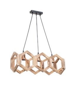 GLOBOSTAR® DRURI 203-0256 Vintage Κρεμαστό Φωτιστικό Οροφής με Ντουί 3 x E27 AC 220-240V IP20 – Μπεζ – Μ62 x Π19.5 x Υ24cm