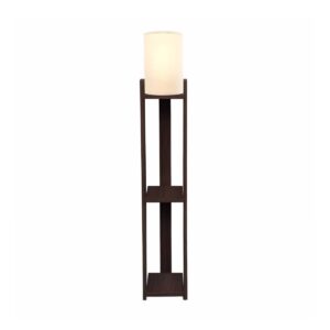 GloboStar® VENTORA 204-0126 Μοντέρνο Eπιδαπέδιο Φωτιστικό Μονόφωτο 1 x E27 IP20 Καφέ Ξύλο με Μπεζ Ύφασμα – Μ20 x Π20 x Υ142cm