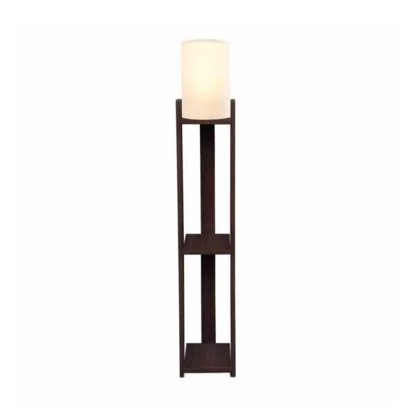 GloboStar® VENTORA 204-0126 Μοντέρνο Eπιδαπέδιο Φωτιστικό Μονόφωτο 1 x E27 IP20 Καφέ Ξύλο με Μπεζ Ύφασμα – Μ20 x Π20 x Υ142cm