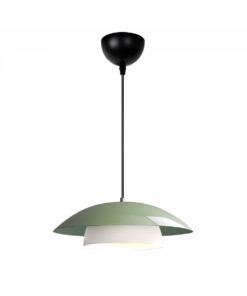 GLOBOSTAR® AURA 204-0119 Μοντέρνο Κρεμαστό Φωτιστικό Οροφής με Ντουί 1 x E27 AC 220-240V IP20 – Πράσινο & Λευκό – Μ31 x Π31 x Υ27cm