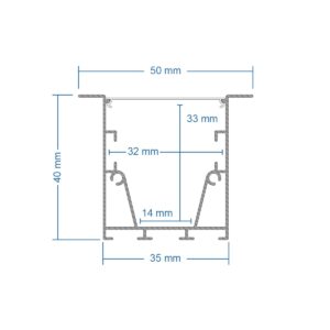 GLOBOSTAR® ALP-LINEAR RECESSA 61786-3M Χωνευτό Προφίλ Αλουμινίου με Λευκό Γαλακτερό Πατητό Κάλυμμα για Ταινίες LED IP20 – Μαύρο Ματ – Μ300 x Π3.5 x Υ4cm