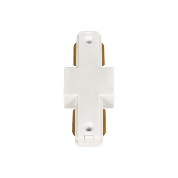GLOBOSTAR® EUROTRACK-1PH 60904 Μονοφασικός Σύνδεσμος Ι Επέκτασης Ράγας 2 Καλωδίων 1L+1N για Σύστημα Ράγας Eurotrack-1PH AC 220-240V IP20 – Λευκό Ματ – Μ9.3 x Π3.5 x Υ1.6cm