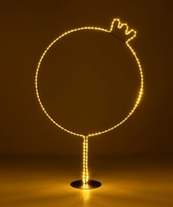 GLOBOSTAR® XMAS-CROWN-BIG Χριστουγεννιάτικο Διακοσμητικό Φωτιστικό LED 27.3W 1092lm 360° AC 220-240V Αδιάβροχο IP65 Θερμό Λευκό 2700K – Μαύρο & Διάφανο – Μ88 x Π25 x Υ136cm – 2 Χρόνια Εγγύηση