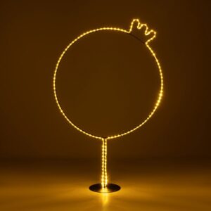 GLOBOSTAR® XMAS-CROWN-BIG Χριστουγεννιάτικο Διακοσμητικό Φωτιστικό LED 27.3W 1092lm 360° AC 220-240V Αδιάβροχο IP65 Θερμό Λευκό 2700K  – Μαύρο & Διάφανο – Μ88 x Π25 x Υ136cm – 2 Χρόνια Εγγύηση