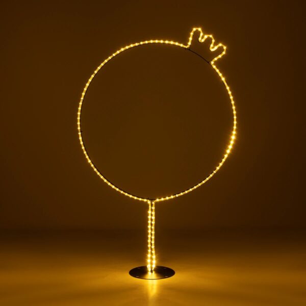 GLOBOSTAR® XMAS-CROWN-BIG Χριστουγεννιάτικο Διακοσμητικό Φωτιστικό LED 27.3W 1092lm 360° AC 220-240V Αδιάβροχο IP65 Θερμό Λευκό 2700K  – Μαύρο & Διάφανο – Μ88 x Π25 x Υ136cm – 2 Χρόνια Εγγύηση