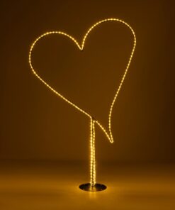 GLOBOSTAR® XMAS-HEART Χριστουγεννιάτικο Διακοσμητικό Φωτιστικό LED 19,5W 780lm 360° AC 220-240V Αδιάβροχο IP65 Θερμό Λευκό 2700K – Μαύρο & Διάφανο – M100 x Π25 x Υ157cm – 2 Χρόνια Εγγύηση