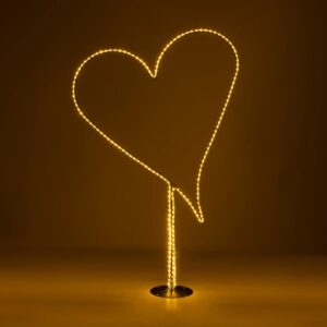 GLOBOSTAR® XMAS-HEART Χριστουγεννιάτικο Διακοσμητικό Φωτιστικό LED 19,5W 780lm 360° AC 220-240V Αδιάβροχο IP65 Θερμό Λευκό 2700K  – Μαύρο & Διάφανο – M100 x Π25 x Υ157cm – 2 Χρόνια Εγγύηση
