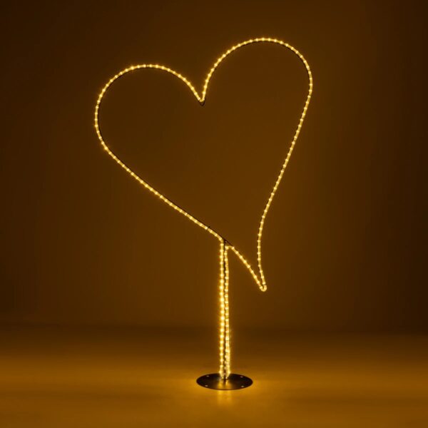 GLOBOSTAR® XMAS-HEART Χριστουγεννιάτικο Διακοσμητικό Φωτιστικό LED 19,5W 780lm 360° AC 220-240V Αδιάβροχο IP65 Θερμό Λευκό 2700K  – Μαύρο & Διάφανο – M100 x Π25 x Υ157cm – 2 Χρόνια Εγγύηση