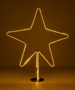 GLOBOSTAR® XMAS-STAR-BIG Χριστουγεννιάτικο Διακοσμητικό Φωτιστικό LED 19,5W 780lm 360° AC 220-240V Αδιάβροχο IP65 Θερμό Λευκό 2700K – Μαύρο & Διάφανο – M114 x Π25 x Υ132cm – 2 Χρόνια Εγγύηση