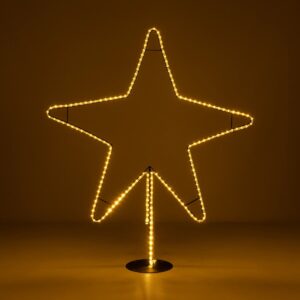 GLOBOSTAR® XMAS-STAR-BIG Χριστουγεννιάτικο Διακοσμητικό Φωτιστικό LED 19,5W 780lm 360° AC 220-240V Αδιάβροχο IP65 Θερμό Λευκό 2700K – Μαύρο & Διάφανο – M114 x Π25 x Υ132cm – 2 Χρόνια Εγγύηση