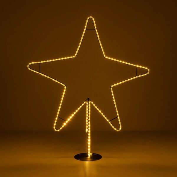 GLOBOSTAR® XMAS-STAR-BIG Χριστουγεννιάτικο Διακοσμητικό Φωτιστικό LED 19,5W 780lm 360° AC 220-240V Αδιάβροχο IP65 Θερμό Λευκό 2700K – Μαύρο & Διάφανο – M114 x Π25 x Υ132cm – 2 Χρόνια Εγγύηση