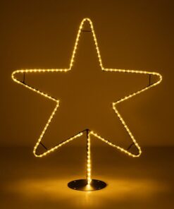 GLOBOSTAR® XMAS-STAR-SMALL Χριστουγεννιάτικο Διακοσμητικό Φωτιστικό LED 15,6W 624lm 360° AC 220-240V Αδιάβροχο IP65 Θερμό Λευκό 2700K – Μαύρο & Διάφανο – M97 x Π25 x Υ107cm – 2 Χρόνια Εγγύηση