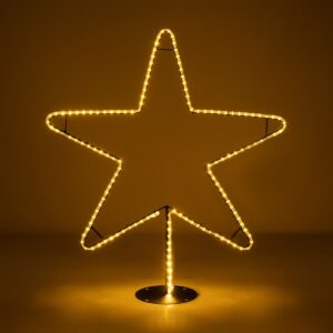 GLOBOSTAR® XMAS-STAR-SMALL Χριστουγεννιάτικο Διακοσμητικό Φωτιστικό LED 15,6W 624lm 360° AC 220-240V Αδιάβροχο IP65 Θερμό Λευκό 2700K   – Μαύρο & Διάφανο – M97 x Π25 x Υ107cm – 2 Χρόνια Εγγύηση