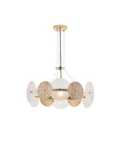 ΦΩΤΙΣΤΙΚΟ KΡΕΜΑΣΤΟ 6XE14 Φ560H670mm ΧΡΥΣΟ ARTE ILLUMINA GLOW EUROLAMP – 144-24041