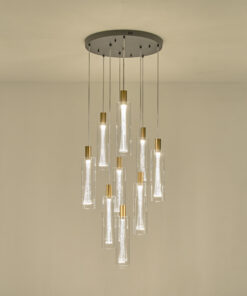 ΦΩΤΙΣΤΙΚΟ ΚΡΕΜΑΣΤΟ ΓΥΑΛΙ 9ΦΩΤΟ 60W 7200Lm 3000K Φ500x2430mm ARTE ILLUMINA VIAL EUROLAMP – 144-15100