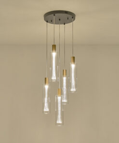 ΦΩΤΙΣΤΙΚΟ ΚΡΕΜΑΣΤΟ ΓΥΑΛΙ 5ΦΩΤΟ 38W 4400Lm 3000K Φ350x15000mm ARTE ILLUMINA VIAL EUROLAMP – 144-15101