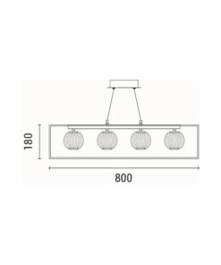 ΦΩΤΙΣΤΙΚΟ ΚΡΕΜΑΣΤΟ ΜΕΤΑΛΛΟ LED 14W 650Lm 3000K 80X1200mm ΜΑΥΡΟ ARTE ILLUMINA BOX EUROLAMP – 144-16110