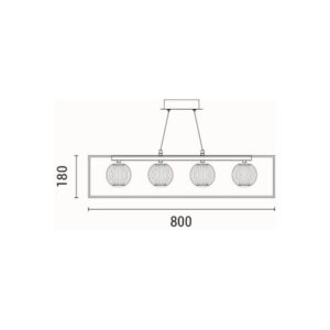 ΦΩΤΙΣΤΙΚΟ ΚΡΕΜΑΣΤΟ ΜΕΤΑΛΛΟ LED 14W 650Lm 3000K 80X1200mm ΜΑΥΡΟ ARTE ILLUMINA BOX EUROLAMP – 144-16110