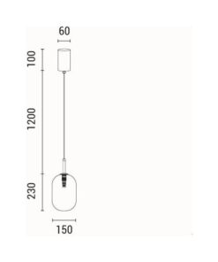 ΦΩΤΙΣΤΙΚΟ ΚΡΕΜΑΣΤΟ ΓΥΑΛΙ 1XE27 150X230mm ΚΟΝΙΑΚ ARTE ILLUMINA CANDY EUROLAMP – 144-24103