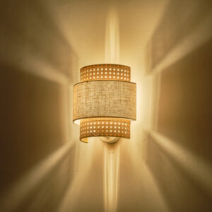 ΑΠΛΙΚΑ ΤΟΙΧΟΥ ΥΦΑΣΜΑ 1XE27 260X460mm MΠΕΖ-ΜΑΤ ΛΕΥΚΟ ARTE ILLUMINA ISLA EUROLAMP – 144-33053