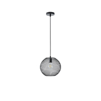 ΦΩΤΙΣΤΙΚΟ ΚΡΕΜΑΣΤΟ ΜΕΤΑΛΛΟ 1XE27  350X350Χ1360mm ΜΑΥΡΟ ARTE ILLUMINA MESH EUROLAMP – 144-46011