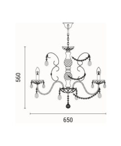 ΦΩΤΙΣΤΙΚΟ ΚΡΕΜΑΣΤΟ ΜΕΤΑΛΛΟ-ΓΥΑΛΙ 6ΦΩΤΟ 6XE27 650X1560mm ΛΕΥΚΟ ARTE ILLUMINA HEIR EUROLAMP – 144-47000