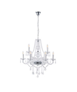 ΦΩΤΙΣΤΙΚΟ ΚΡΕΜΑΣΤΟ ΜΕΤΑΛΛΟ-ΓΥΑΛΙ 9ΦΩΤΟ 9X14E 710X1750mm ΛΕΥΚΟ ARTE ILLUMINA KRISTALLO EUROLAMP – 144-47001