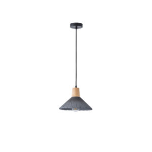 ΦΩΤΙΣΤΙΚΟ ΚΡΕΜΑΣΤΟ RUBBER WOOD&ΤΣΙΜΕΝΤΟ 1xΕ27 250X250X180mm ΜΑΥΡΟ ARTE ILLUMINA GESSO EUROLAMP – 144-50013