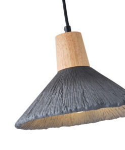 ΦΩΤΙΣΤΙΚΟ ΚΡΕΜΑΣΤΟ RUBBER WOOD&ΤΣΙΜΕΝΤΟ 1xΕ27 250X250X180mm ΜΑΥΡΟ ARTE ILLUMINA GESSO EUROLAMP – 144-50013