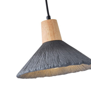 ΦΩΤΙΣΤΙΚΟ ΚΡΕΜΑΣΤΟ RUBBER WOOD&ΤΣΙΜΕΝΤΟ 1xΕ27 250X250X180mm ΜΑΥΡΟ ARTE ILLUMINA GESSO EUROLAMP – 144-50013