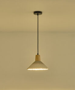 ΦΩΤΙΣΤΙΚΟ ΚΡΕΜΑΣΤΟ RUBBER WOOD&ΤΣΙΜΕΝΤΟ 1xΕ27 250X250X180mm ΧΑΚΙ ARTE ILLUMINA GESSO EUROLAMP – 144-50014