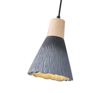 ΦΩΤΙΣΤΙΚΟ ΚΡΕΜΑΣΤΟ RUBBER WOOD&ΤΣΙΜΕΝΤΟ 1xΕ27 160X160X220mm ΜΑΥΡΟ ARTE ILLUMINA GESSO EUROLAMP – 144-50015