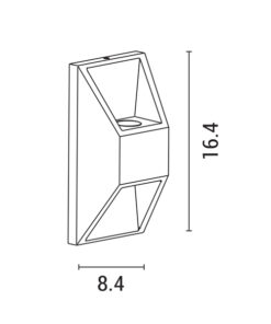 ΦΩΤΙΣΤΙΚΟ ΤΟΙΧΟΥ ΑΛΟΥΜΙΝΙΟΥ 2X1W 164X82X54.5mm ΓΡΑΦΙΤΗΣ ARTE ILLUMINA EUROLAMP – 145-20246