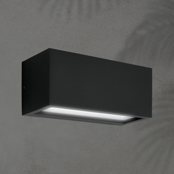 ΑΠΛΙΚΑ ΤΟΙΧΟΥ 2XΕ27 250X110X10 IP54 ΜΑΥΡΗ UP DOWN ARTE ILLUMINA AMIGO EUROLAMP – 145-20633