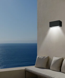 ΑΠΛΙΚΑ ΤΟΙΧΟΥ 2XΕ27 250X110X10 IP54 ΜΑΥΡΗ UP DOWN ARTE ILLUMINA AMIGO EUROLAMP – 145-20633