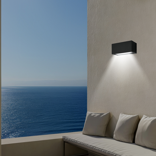 ΑΠΛΙΚΑ ΤΟΙΧΟΥ 2XΕ27 250X110X10 IP54 ΜΑΥΡΗ UP DOWN ARTE ILLUMINA AMIGO EUROLAMP – 145-20633