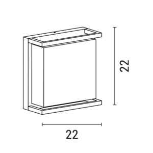 ΑΠΛΙΚΑ ΤΟΙΧΟΥ ΜΕΤΑΛΛΙΚΗ Ε27 2Χ20W 220X220X95mm IP65 ΜΑΥΡΗ ARTE ILLUMINA EUROLAMP – 145-20635