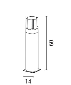 ΚΟΛΩΝΑΚΙ ΔΑΠΕΔΟΥ ΑΛΟΥΜΙΝΙΟΥ Ε27 ΜΑΧ 20W IP54 140X140X600mm ARTE ILLUMINA EUROLAMP – 145-20637