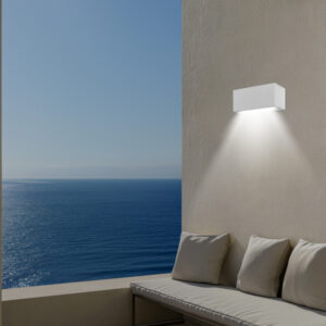 ΑΠΛΙΚΑ ΤΟΙΧΟΥ 2XΕ27 250X110X10 IP54 ΛΕΥΚΗ  UP DOWN ARTE ILLUMINA AMIGO EUROLAMP – 145-20638