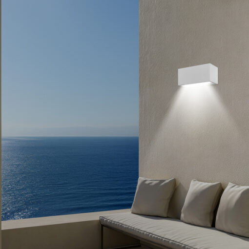 ΑΠΛΙΚΑ ΤΟΙΧΟΥ 2XΕ27 250X110X10 IP54 ΛΕΥΚΗ  UP DOWN ARTE ILLUMINA AMIGO EUROLAMP – 145-20638