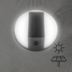 ΑΠΛΙΚΑ ΣΤΡΟΓΓΥΛΗ ΜΕ ΗΛΙΑΚΟ PANEL ΜΑΥΡΟ 5W 500LM 4000Κ IP54 ARTE ILLUMINA EUROLAMP – 145-20827