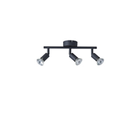 ΣΠΟΤ ΚΙΝΗΤΟ 3ΦΩΤΟ ΜΕΤΑΛΛΙΚΟ ΜΑΥΡΟ 3XGU10 300X80X125mm ARTE ILLUMINA VORRAS EUROLAMP – 145-25237
