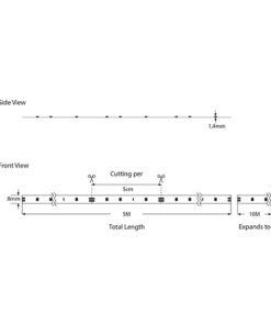 ΤΑΙΝΙΑ LED 5M 10W 12V 6500K IP20 PRO EUROLAMP 145-70130