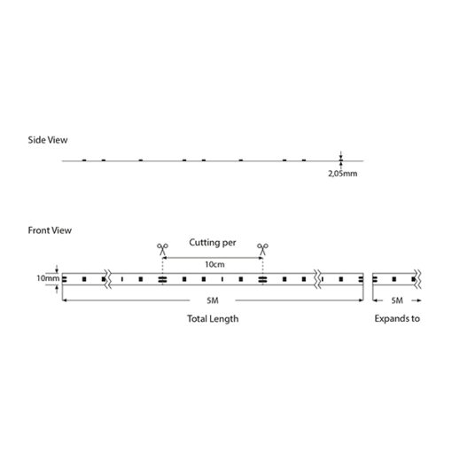 ΤΑΙΝΙΑ LED 5M 14,4W 12V 3000K IP20 VALUE EUROLAMP 145-70152