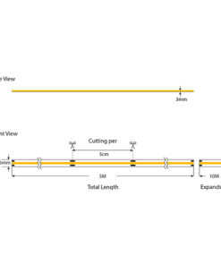ΤΑΙΝΙΑ LED MINI COB 5M 10W 24V 2700K 320L/M IP44 PRO EUROLAMP – 145-72003