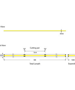 ΤΑΙΝΙΑ LED COB 5M 12W 24V ΜΠΛΕ 480L/M IP44 PRO EUROLAMP – 145-72025