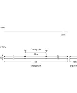 ΤΑΙΝΙΑ LED COB 5M 12W 24V RGBW 4000K 640L/M IP44 PRO EUROLAMP – 145-72031