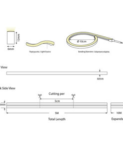 NEON LIGHT LED 5M 8W 24V ΡΟΖ IP44 PRO EUROLAMP – 145-73011