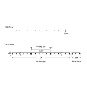 ΤΑΙΝΙΑ LED 5M 14,4W 24V 6500K 180L/M IP20 PRO EUROLAMP – 145-73400