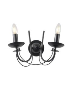 ΑΠΛΙΚΑ TOIXOY ΜΕΤΑΛΛΙΚΗ ΔΙΑΦΑΝΕΣ ΓΥΑΛΙ 2XE27 320X300mm ΜΑΥΡO ARTE ILLUMINA KRISTALLO EUROLAMP – 144-47011